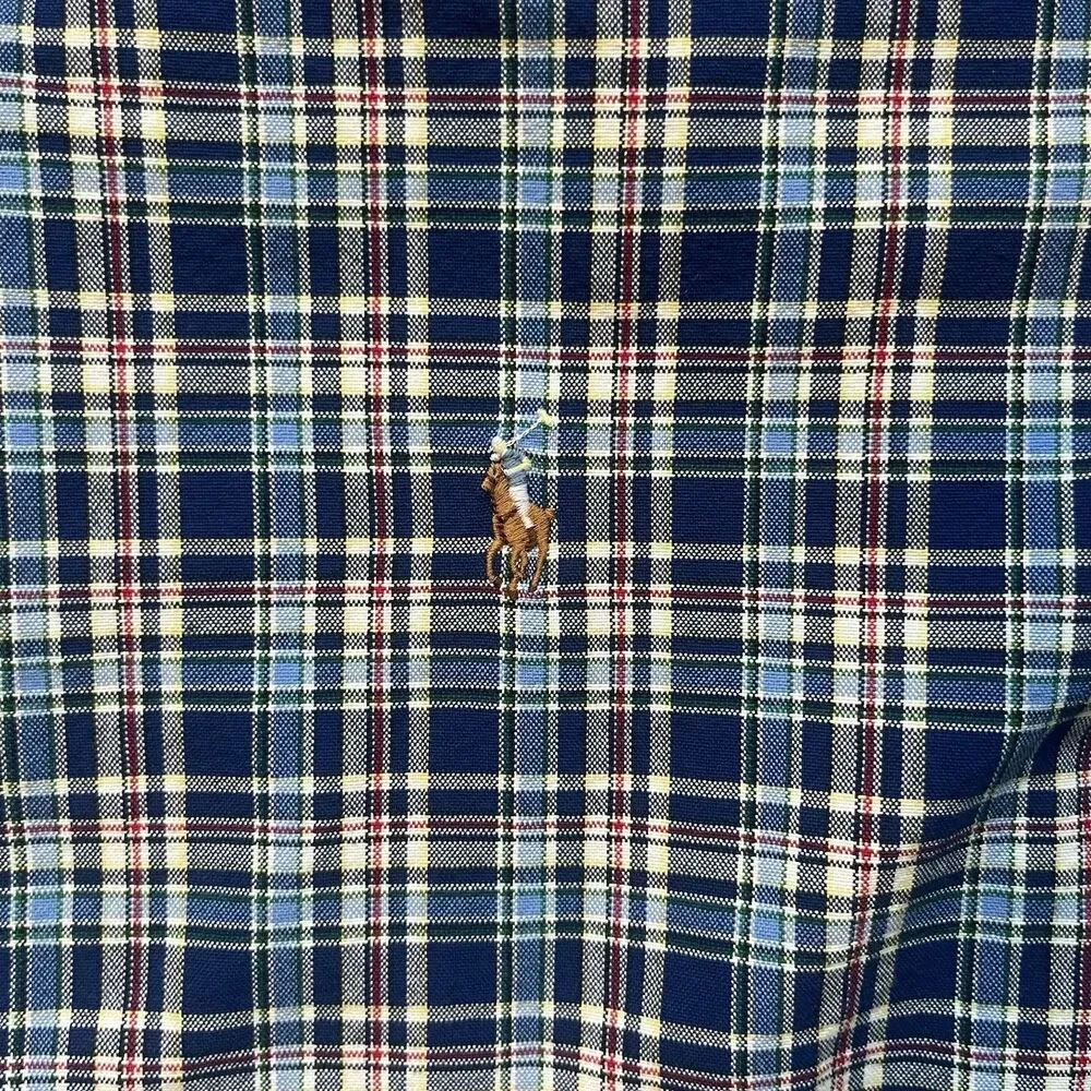Polo Ralph Lauren Plaid Button Down Shirt Mens 3XB Multi Plaid Big & Tall
